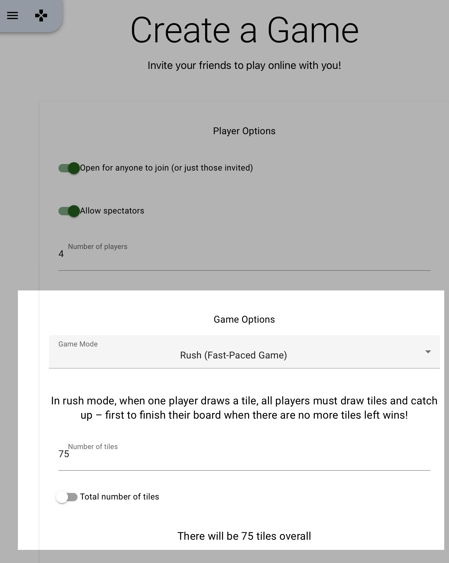 Game Options
