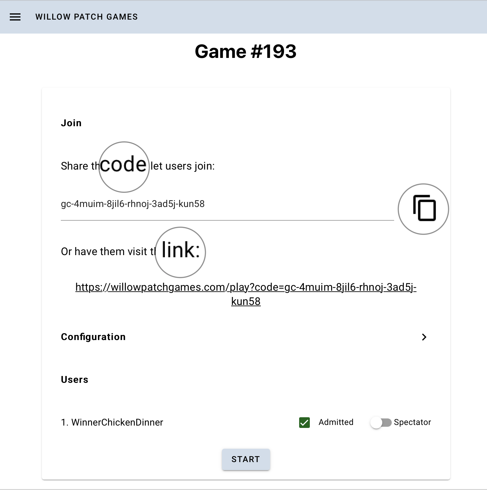 Share secret code